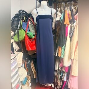 Vintage Elegant Navy Blue Women's Dress